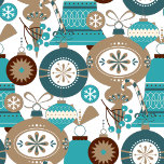 Papier Cadeau Teal And Tan Christmas Ornaments Wrapping Paper<br><div class="desc">A bright and fun Christmas ornament pattern in teal,  aqua,  tan and brown.</div>