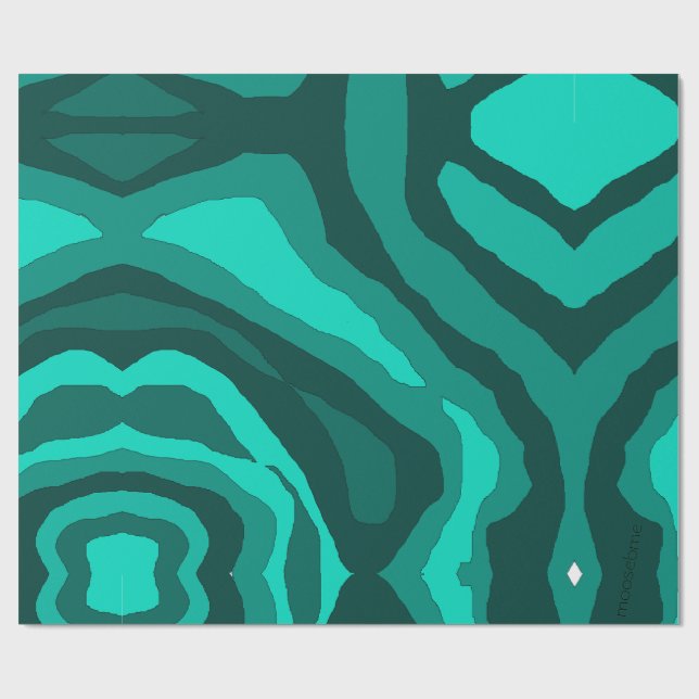 Papier Cadeau Teal Camo Wrapping Paper (Plat)