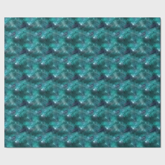 Papier Cadeau Teal Galaxy Series Design 8 (Couture)