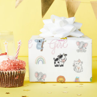Papier Cadeau Team Girl ! Papier d'enrobage de baby shower