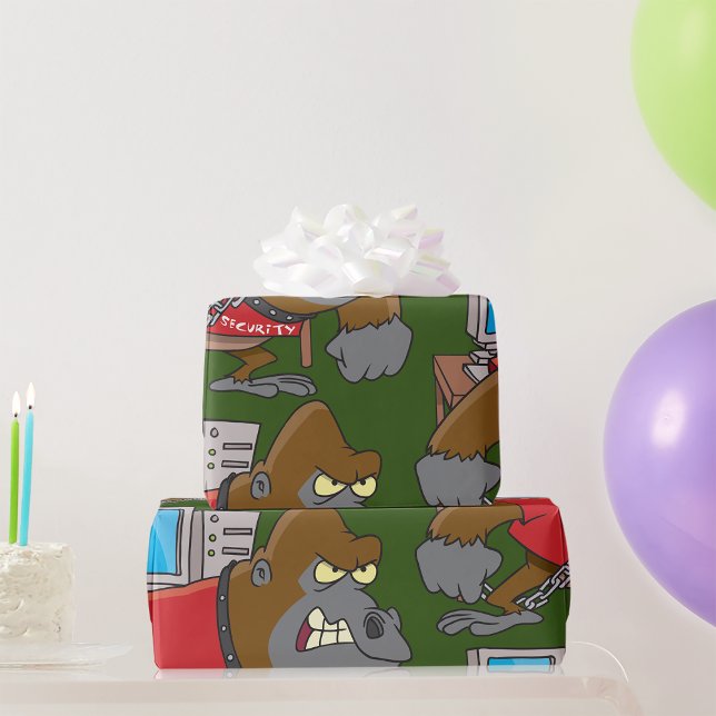 Papier Cadeau Technicien en sécurité informatique Gorille en col (Créateur téléchargé)