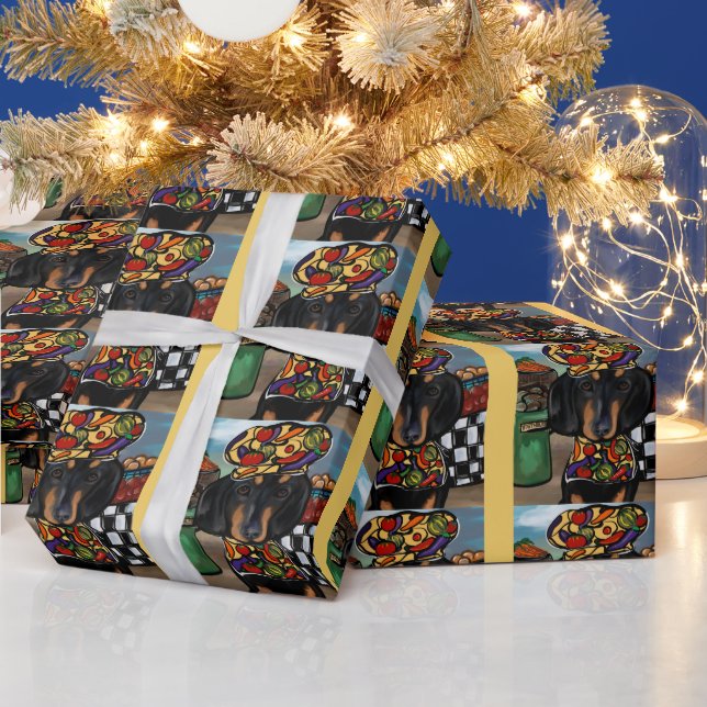Papier Cadeau Teckel     (Vacances)