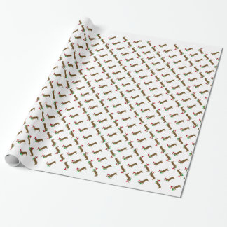 Papier Cadeau Teckel de Noël
