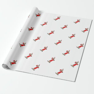 Papier Cadeau Teckel de Noël