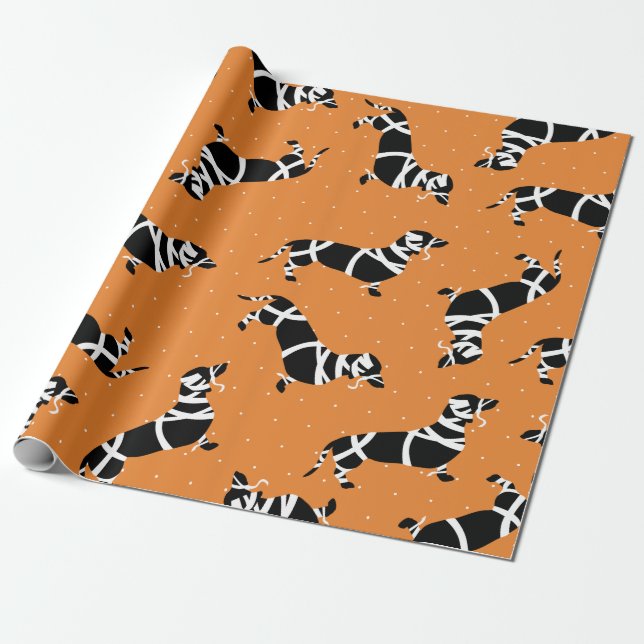 Papier Cadeau Teckels de maman de Halloween (Déroulé)