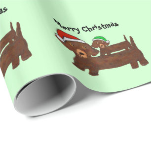 Papier Cadeau Teckels ornés
