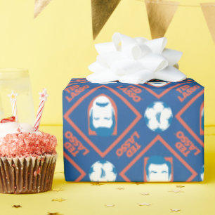 Papier Cadeau Ted Lasso   Motif de diamant face et balle