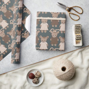 Papier Cadeau Teddy Bear Baby Girl Baby shower