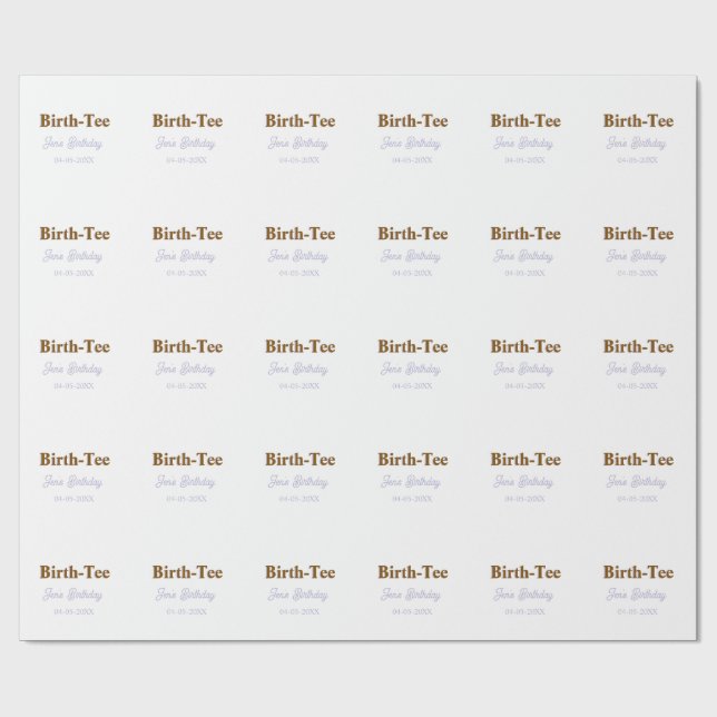 PAPIER CADEAU TEE ANNIVERSAIRE JOYEUX ANNIVERSAIRE NOM MODERNE V (Plat)
