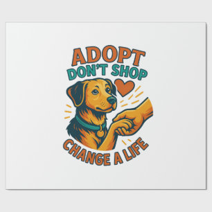 Papier Cadeau Tee J'aime Adopté un Animal