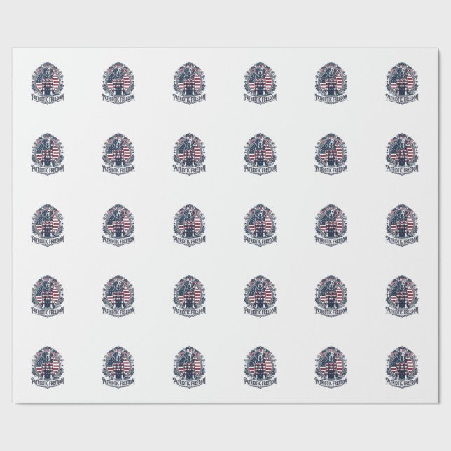 Papier Cadeau Tee-shirt graphique vectoriel du Labrador patrioti (Plat)