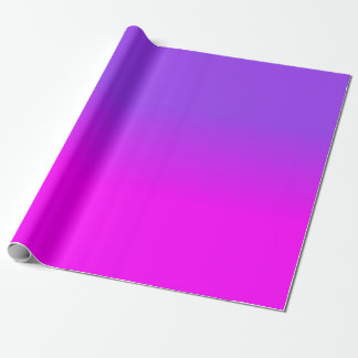 Papier Cadeau Teinte couleur bleu néon violet et rose chaud Ombr