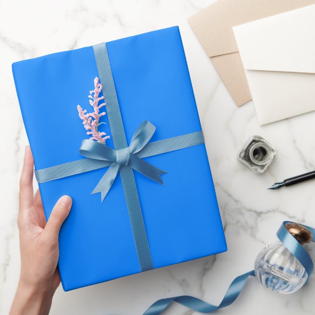 Papier Cadeau Teinte de couleur bleu azur uni (Cadeaux)