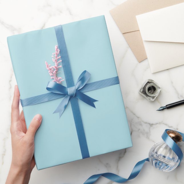 Papier Cadeau Teinte de couleur bleu poudre uni (Cadeaux)