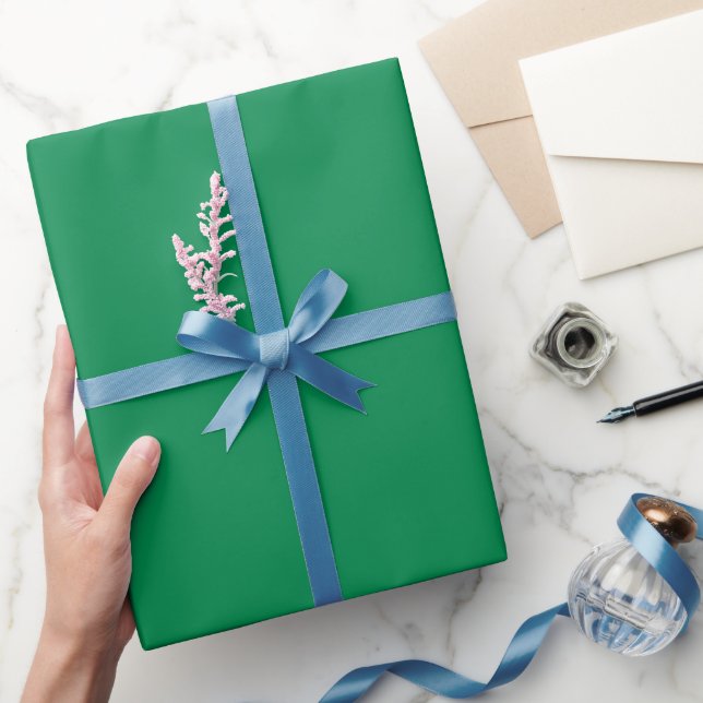 Papier Cadeau Teinte de couleur verte jade simple (Cadeaux)