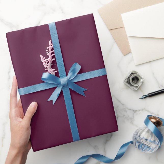 Papier Cadeau Teinte de couleur violet cassis uni (Cadeaux)