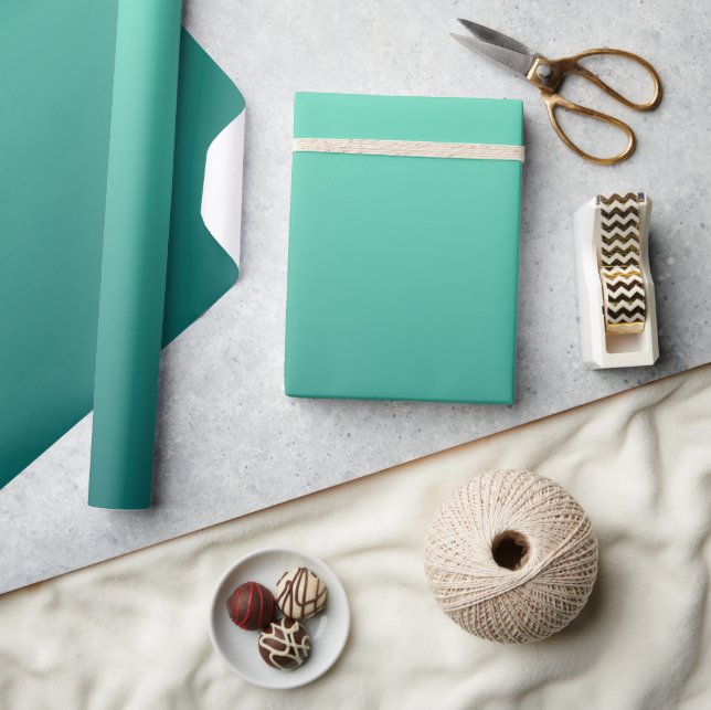 Papier Cadeau Teintes de sarcelle Vert de mer Bleu aigue-marine  (Artisanat)
