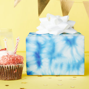 Papier Cadeau Teinture de tourbe bleu blanc