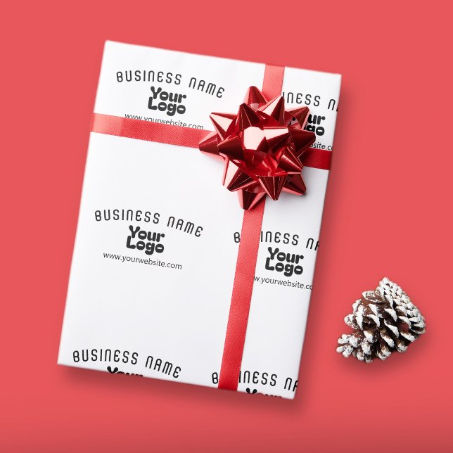 Papier Cadeau Télécharger le logo Retro-Modern Blanc & Noir (mod (Créateur téléchargé)