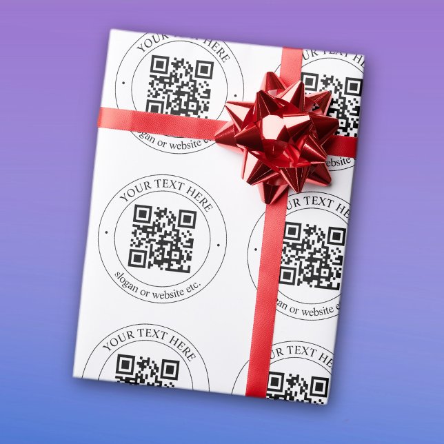 Papier Cadeau Téléchargez votre propre code QR et votre texte pe (Créateur téléchargé)
