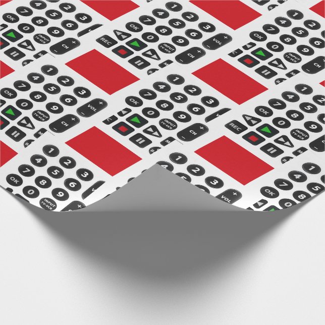 Papier Cadeau Télécommande TV avec bouton magnétoscope (Coin)