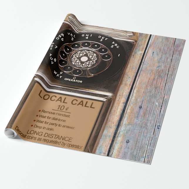 Papier Cadeau Téléphone antique rotatif payant rude