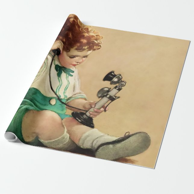 Papier Cadeau Téléphone par Jessie Willcox Smith (Déroulé)