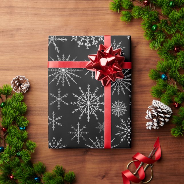 Papier Cadeau Tempête de neige chic (Cadeau de vacances)