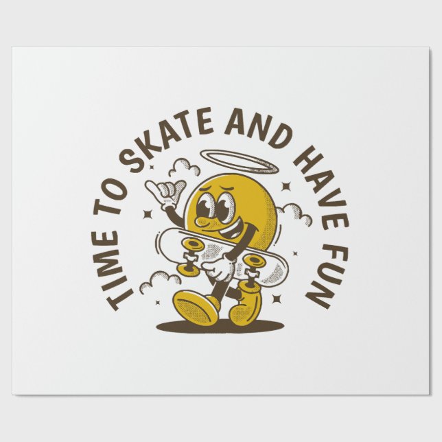 Papier Cadeau Temps de patiner (Plat)