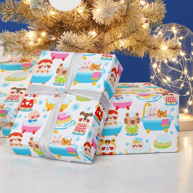 Papier Cadeau Temps du bain moussant (LIS CI-DESSOUS) (Vacances)