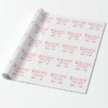 Papier Cadeau tendance mariée rose de la tribu or flèche design<br><div class="desc">Moderne "tribu des mariées" et faux design de flèches d'or. Vous pouvez costumer le produit en choisissant la couleur arrière - plan.</div>