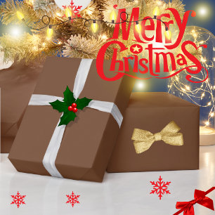 Papier Cadeau Tendance mélange et correspondance brun foncé Noël