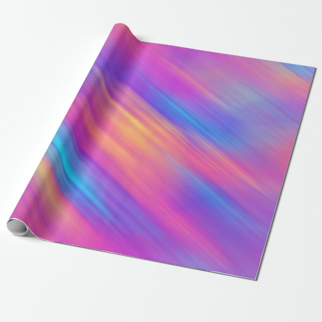 Papier Cadeau Tendance Neon bleu clair rose jaune Abstrait (Déroulé)