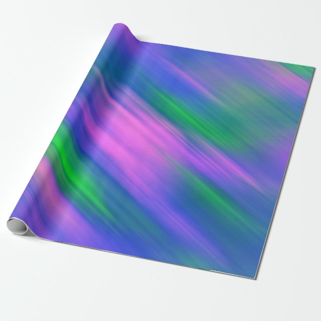Papier Cadeau Tendance Néon Bleu Vert Rose Abstrait  (Déroulé)