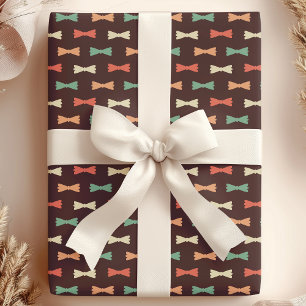 Papier Cadeau Tendance Rétro Hipster Nœuds Papillon Motif