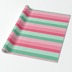 Papier Cadeau Tendance rose rouge vert moderne élégant coloré