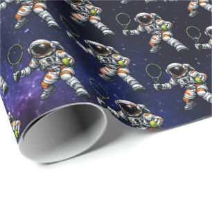 Papier Cadeau Tennis Astronaute
