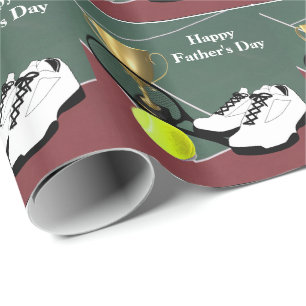 Papier Cadeau Tennis Court Ball Chaussures Fête des pères Cadeau