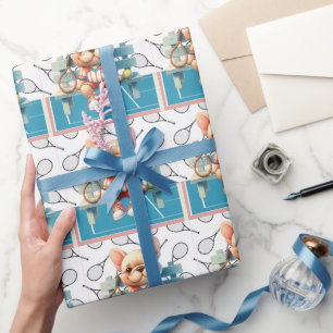 Papier Cadeau Tennis Dog Jouons au jeu