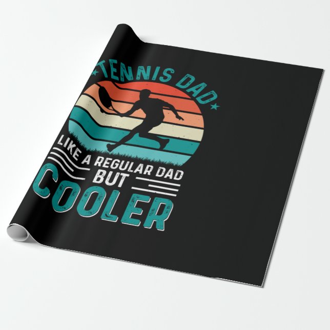 Papier Cadeau Tennis Papa Retro Sunset (Déroulé)