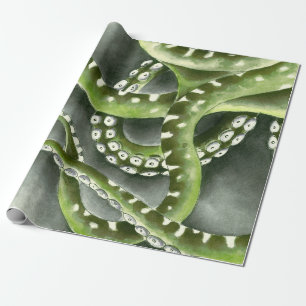 Papier Cadeau Tentacles gris vert