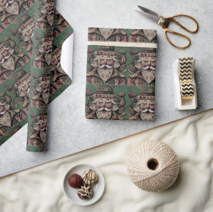 Papier Cadeau Tenter Hippie Père Noël