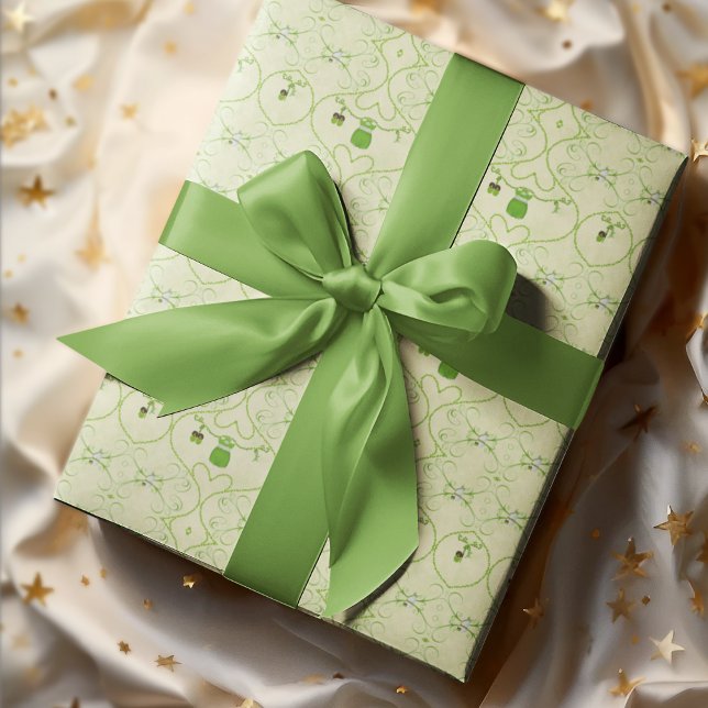 Papier Cadeau Tenue de bébé fille Trèfle Petite Chanceuse  (Créateur téléchargé)