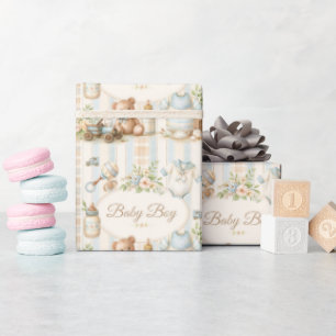 Papier Cadeau Tenue de Marin Ourson pour Fête de Naissance de Pe
