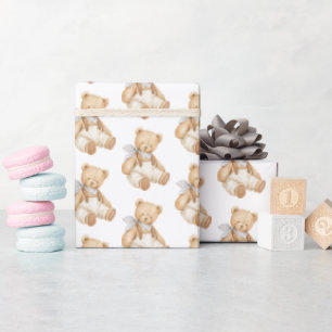 Papier Cadeau Tenue de Teddy Ourson Mignon pour Baby Shower