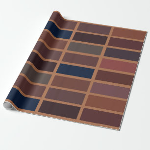 Papier Cadeau Terracotta Colorful Stripes Rust Stripe