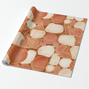 Papier Cadeau Terracotta Géométrique - Mosaïque d'art en ligne d