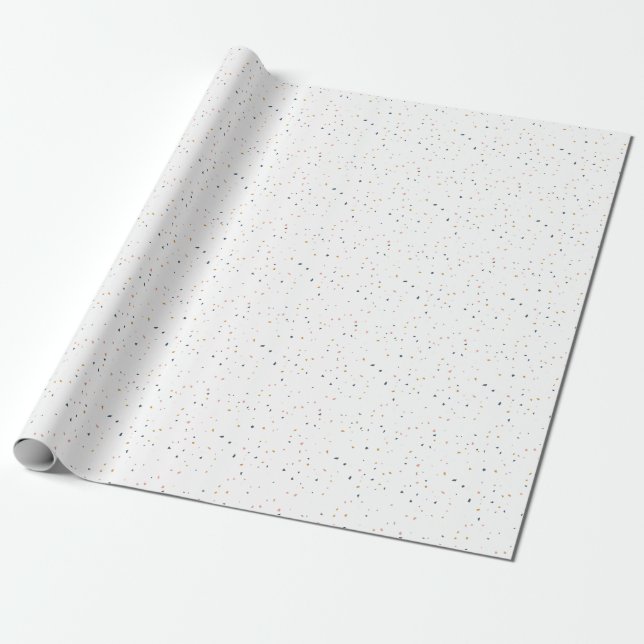 Papier Cadeau Terrazzo blanc (Déroulé)