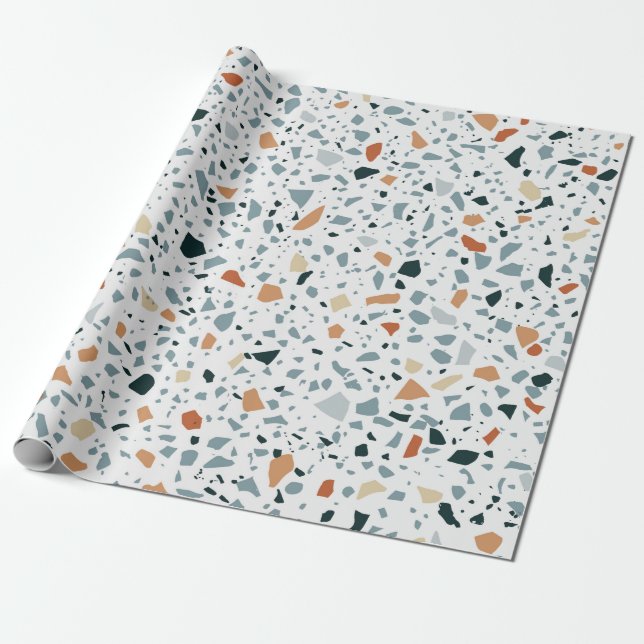 Papier Cadeau Terrazzo sol marbre sans soudure patter artisanal (Déroulé)