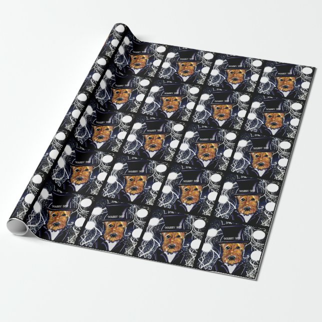 PAPIER CADEAU TERRIER AIREDALE        (Déroulé)
